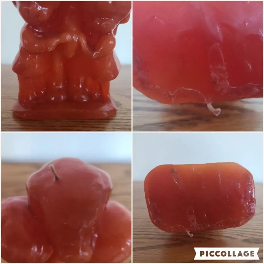 Vintage Novelty Wax Candle - BOY AND GIRL WITH DOG - Vintage Rare UNIQUE